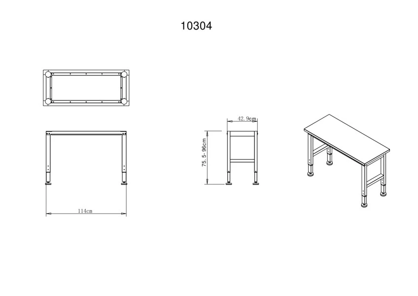 HBM Werkbank Met Massief Houten Blad, In Hoogte Verstelbaar, 122 Cm 9 HBM Werkbank Met Massief Houten Blad, In Hoogte Verstelbaar, 122 Cm - Afbeelding 9