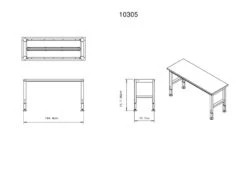 HBM Werkbank Met Massief Houten Blad, In Hoogte Verstelbaar, 152 Cm 17 HBM Werkbank Met Massief Houten Blad, In Hoogte Verstelbaar, 152 Cm -Huishoudelijk Gereedschap Winkel 10305 frame maten.jpg 1200x600 e916cebc88