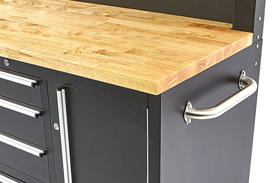 HBM Gereedschapswagen Met Kastenwand, Houten Werkblad, 122 Cm, Zwart 8 HBM Gereedschapswagen Met Kastenwand, Houten Werkblad, 122 Cm, Zwart - Afbeelding 8