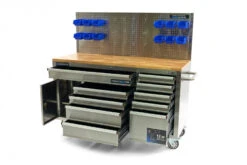 HBM Werkbank 158 Cm 10 Laden Met Deur En Achterwand, RVS -Huishoudelijk Gereedschap Winkel hbm 012 120.jpg 1200x600 0134bebc88