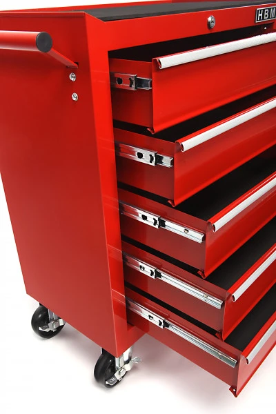 HBM Gereedschapswagen Met 5 Laden, 62 Cm, Rood 2 HBM Gereedschapswagen Met 5 Laden, 62 Cm, Rood - Afbeelding 2