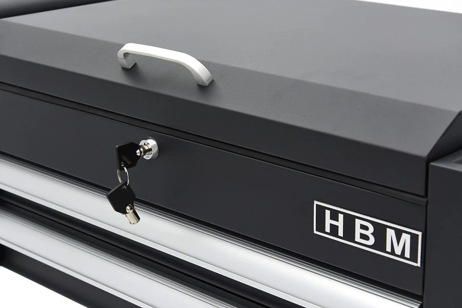 HBM 2 Laden Gereedschapswagen Met 2 Plateaus En Opbergvak - 91 Cm - Zwart 8 HBM 2 Laden Gereedschapswagen Met 2 Plateaus En Opbergvak - 91 Cm - Zwart - Afbeelding 8