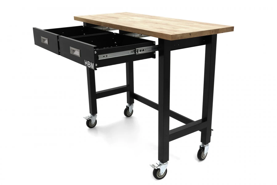 HBM Werkbank Met Massief Houten Blad, 2 Laden, Verrijdbaar, 122 Cm 7 HBM Werkbank Met Massief Houten Blad, 2 Laden, Verrijdbaar, 122 Cm - Afbeelding 7