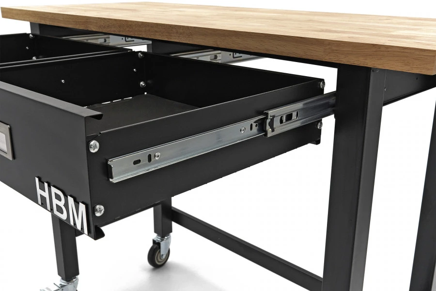HBM Werkbank Met Massief Houten Blad, 2 Laden, Verrijdbaar, 122 Cm 8 HBM Werkbank Met Massief Houten Blad, 2 Laden, Verrijdbaar, 122 Cm - Afbeelding 8
