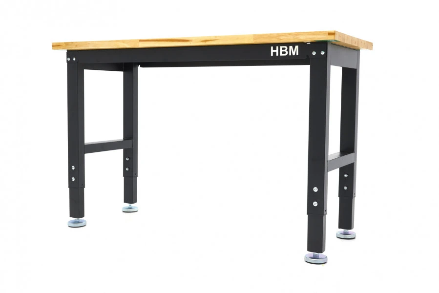 HBM Werkbank Met Massief Houten Blad, In Hoogte Verstelbaar, 122 Cm 4 HBM Werkbank Met Massief Houten Blad, In Hoogte Verstelbaar, 122 Cm - Afbeelding 4