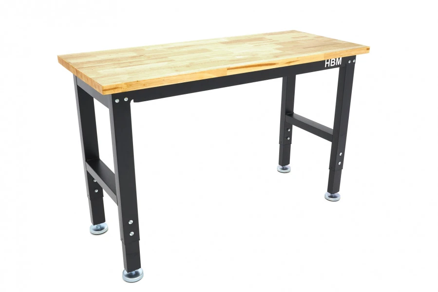 HBM Werkbank Met Massief Houten Blad, In Hoogte Verstelbaar, 122 Cm 2 HBM Werkbank Met Massief Houten Blad, In Hoogte Verstelbaar, 122 Cm - Afbeelding 2
