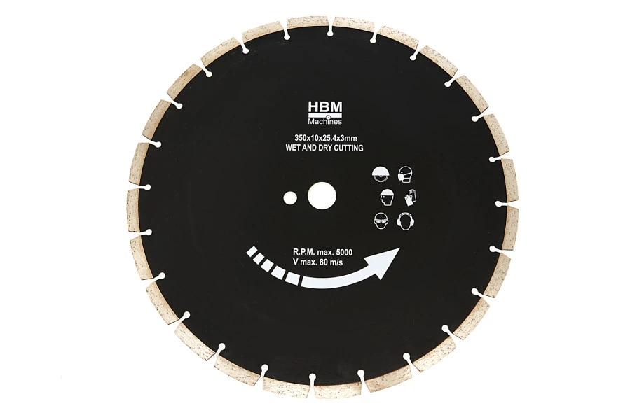 HBM 350 Mm Diamantzaagblad Voor HBM 350 Mm Professionele Steenzaagmachine 1 HBM 350 Mm Diamantzaagblad Voor HBM 350 Mm Professionele Steenzaagmachine