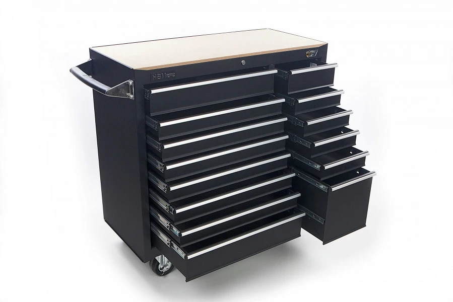 HBM Gereedschapswagen 14 Laden 100 Cm - Zwart 2 HBM Gereedschapswagen 14 Laden 100 Cm - Zwart - Afbeelding 2
